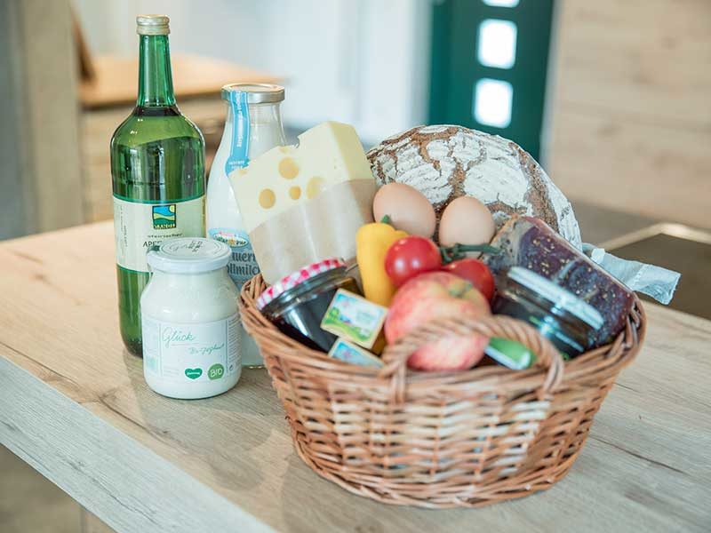 Gäste können einen leckeren Frühstückskorb buchen!